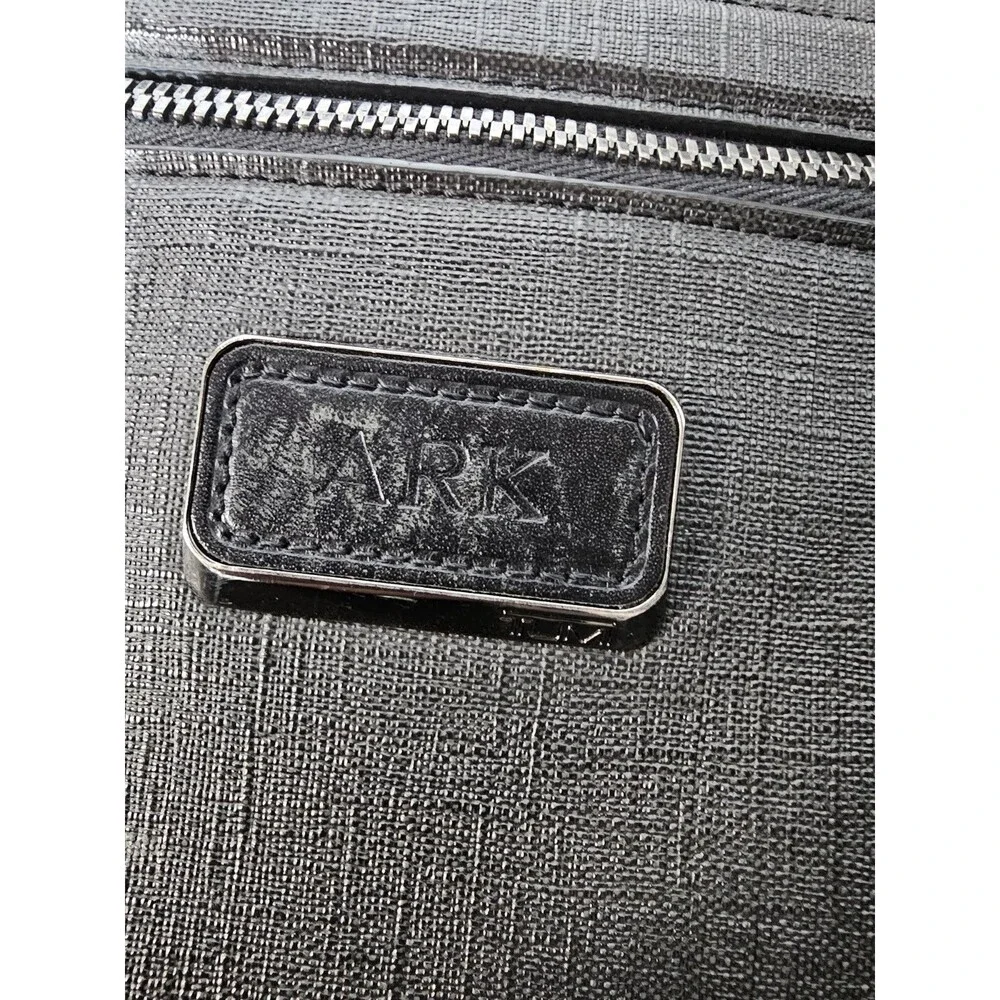 Tumi Briefcase Ashton Collins Zip Coated Canvas Textured Grey Laptop Case